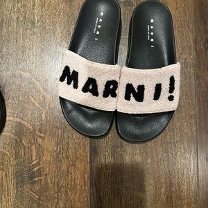 Marni Black and Cream Slides